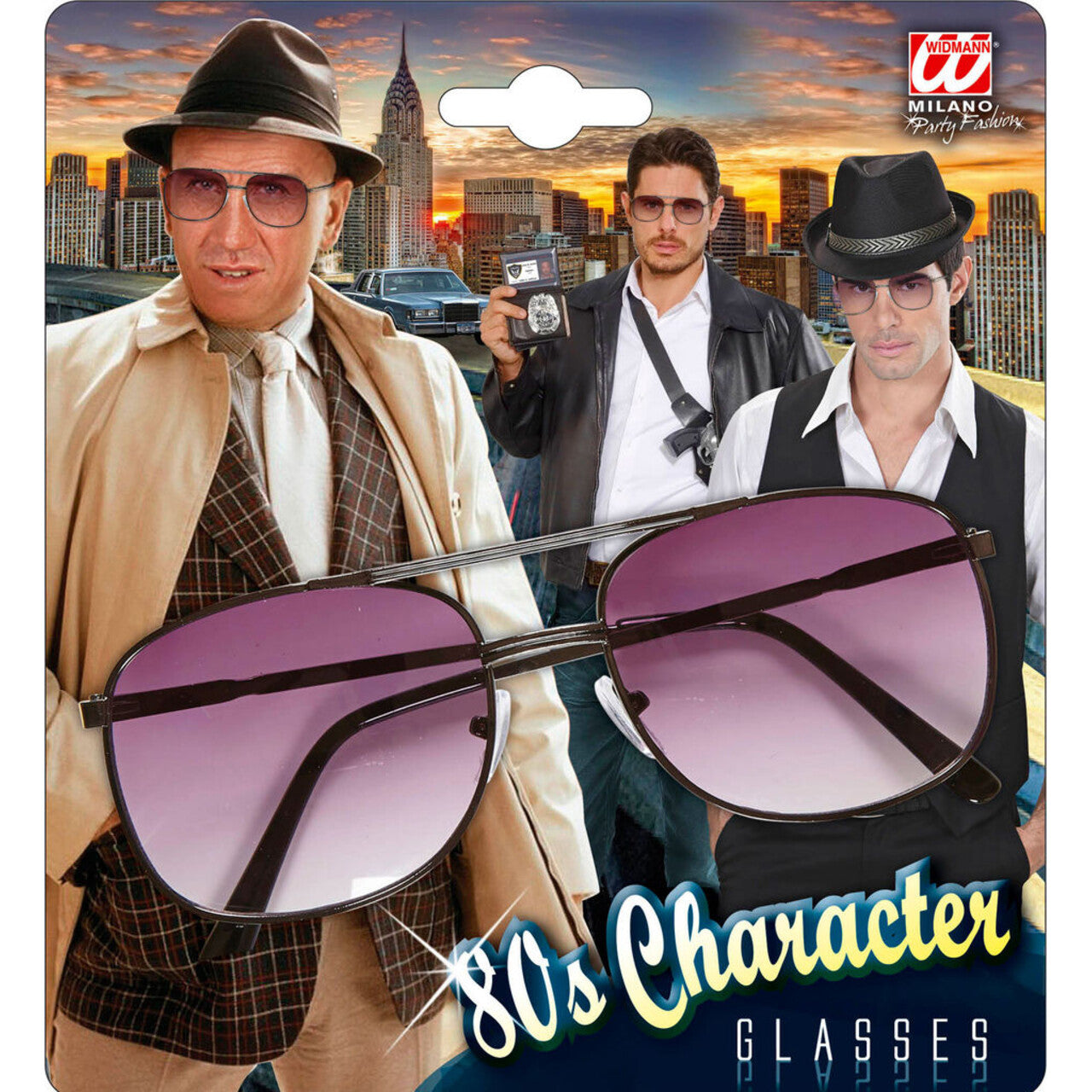 Op deze afbeelding zie je een Accessoires, van het merk Widmann. Good Cop Bad Cop Bril, 80s Karakter