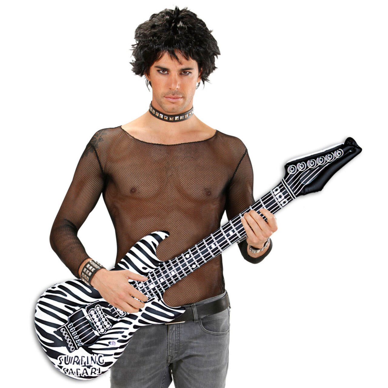 Op deze afbeelding zie je een Accessoires, van het merk Widmann. Grappige Opblaasbare Gitaar 105 Centimeter
