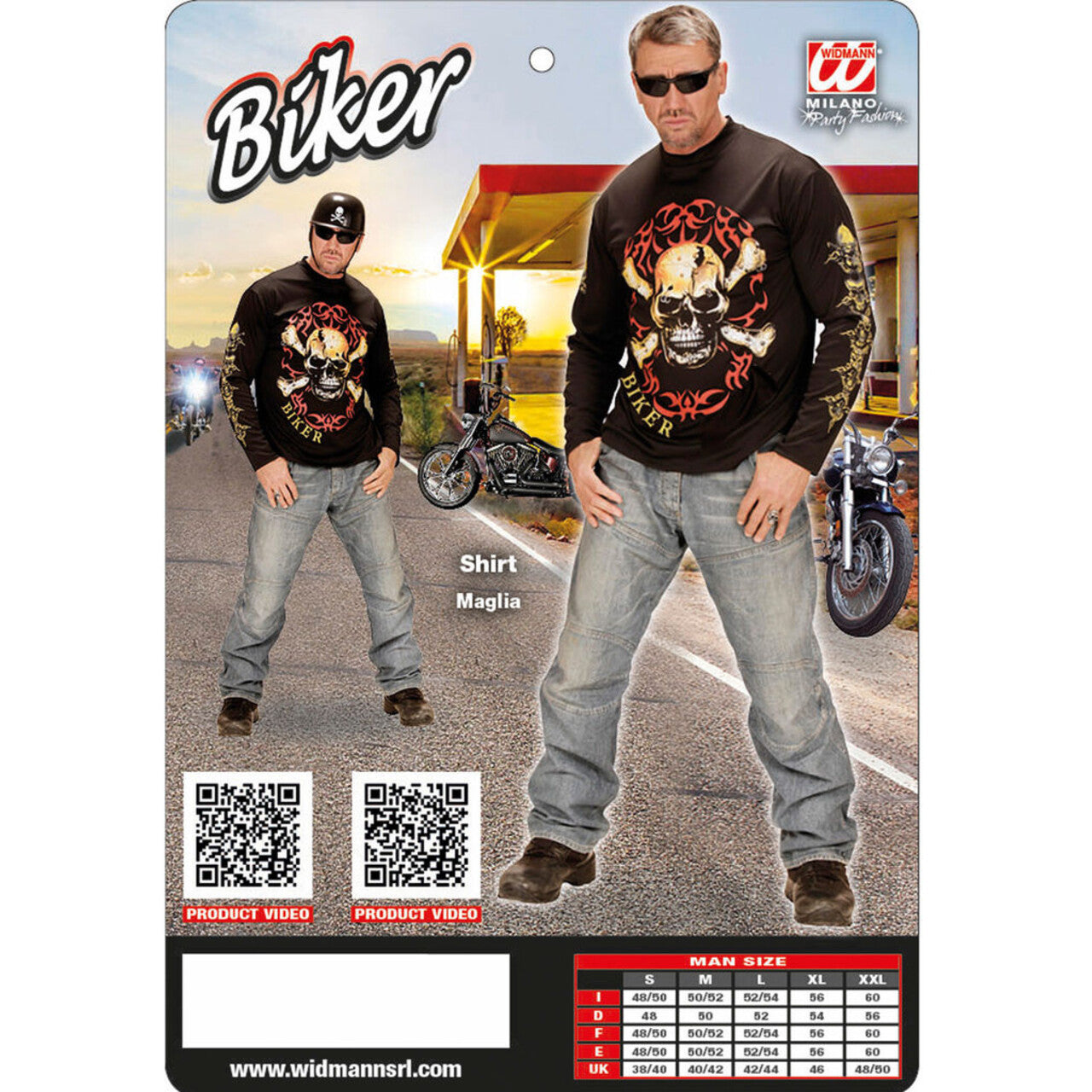 Op deze afbeelding zie je een Kostuums, van het merk Widmann. Terror Mc Biker Shirt Man