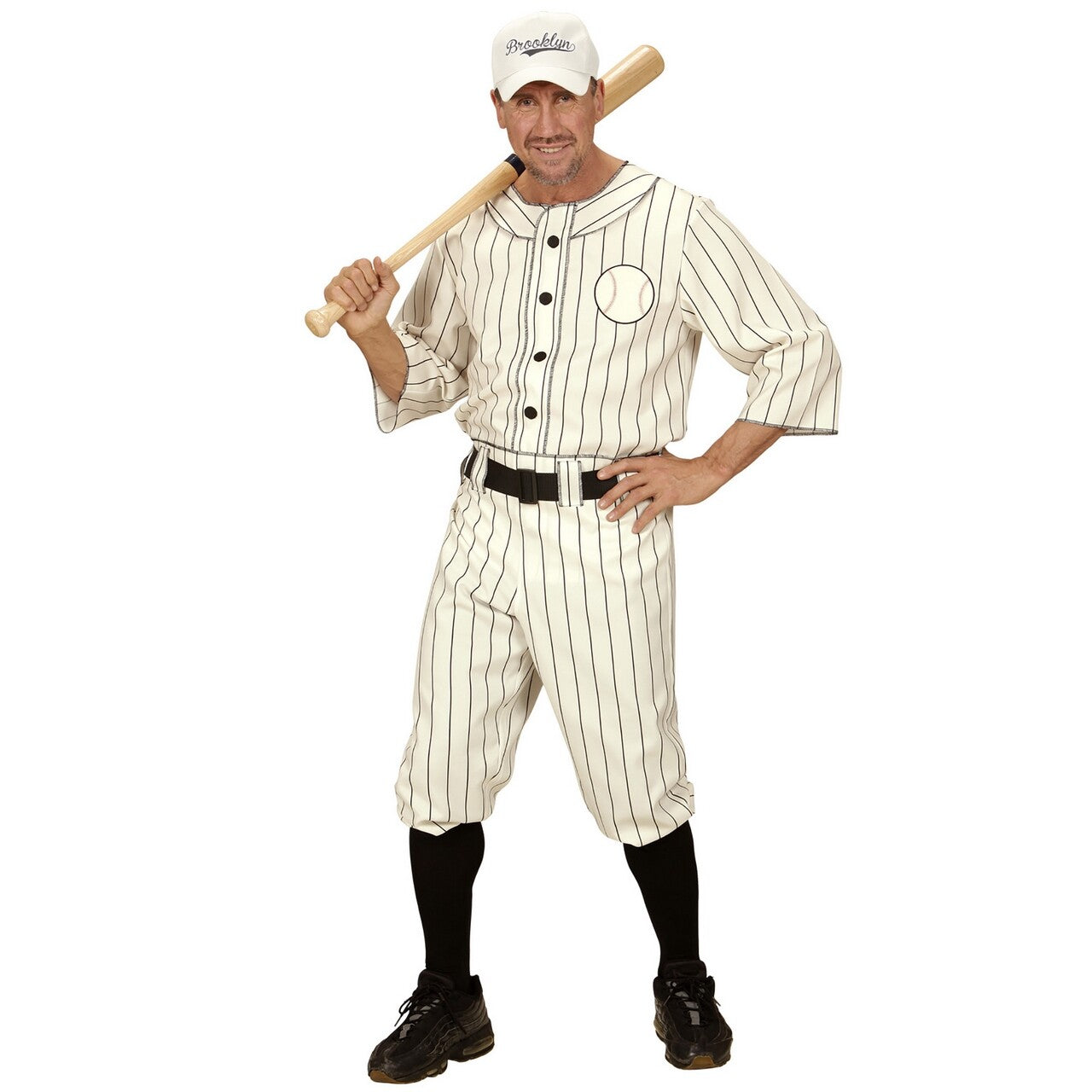 Op deze afbeelding zie je een Kostuums, van het merk Widmann. Amerikaanse Major League Honkbal Speler Man Kostuum