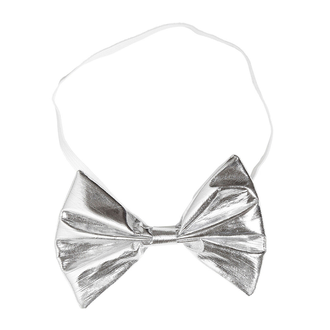 Op deze afbeelding zie je een Accessoires, van het merk Widmann. Circus En Show Strikje Metallic, Zilver