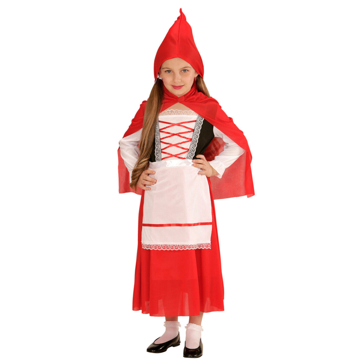 Op deze afbeelding zie je een Kostuums, van het merk Widmann. Roodkapje Kind Uit Een Sprookje Meisje Kostuum