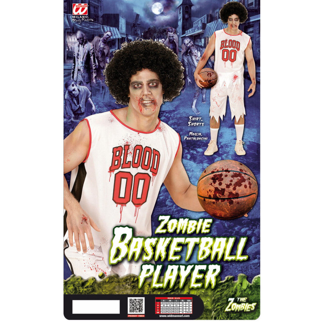 Op deze afbeelding zie je een Kostuums, van het merk Widmann. All Star Zombie Basketballer Man Kostuum