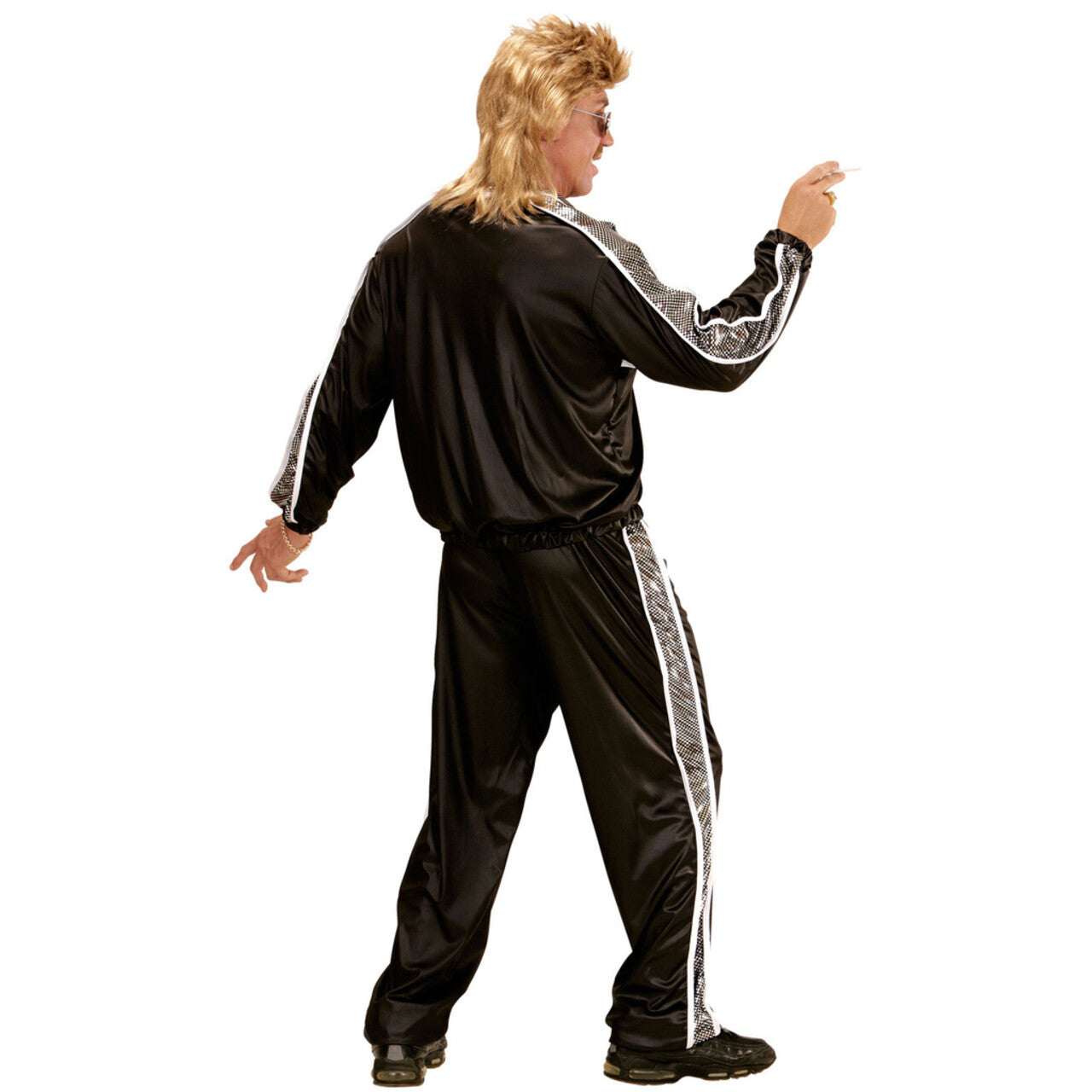 Op deze afbeelding zie je een Kostuums, van het merk Widmann. Zwart Fout New Kids Trainingspak Man Kostuum