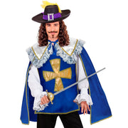 Op deze afbeelding zie je een Kostuums, van het merk Widmann. Franse Blauwe Musketier Top Man