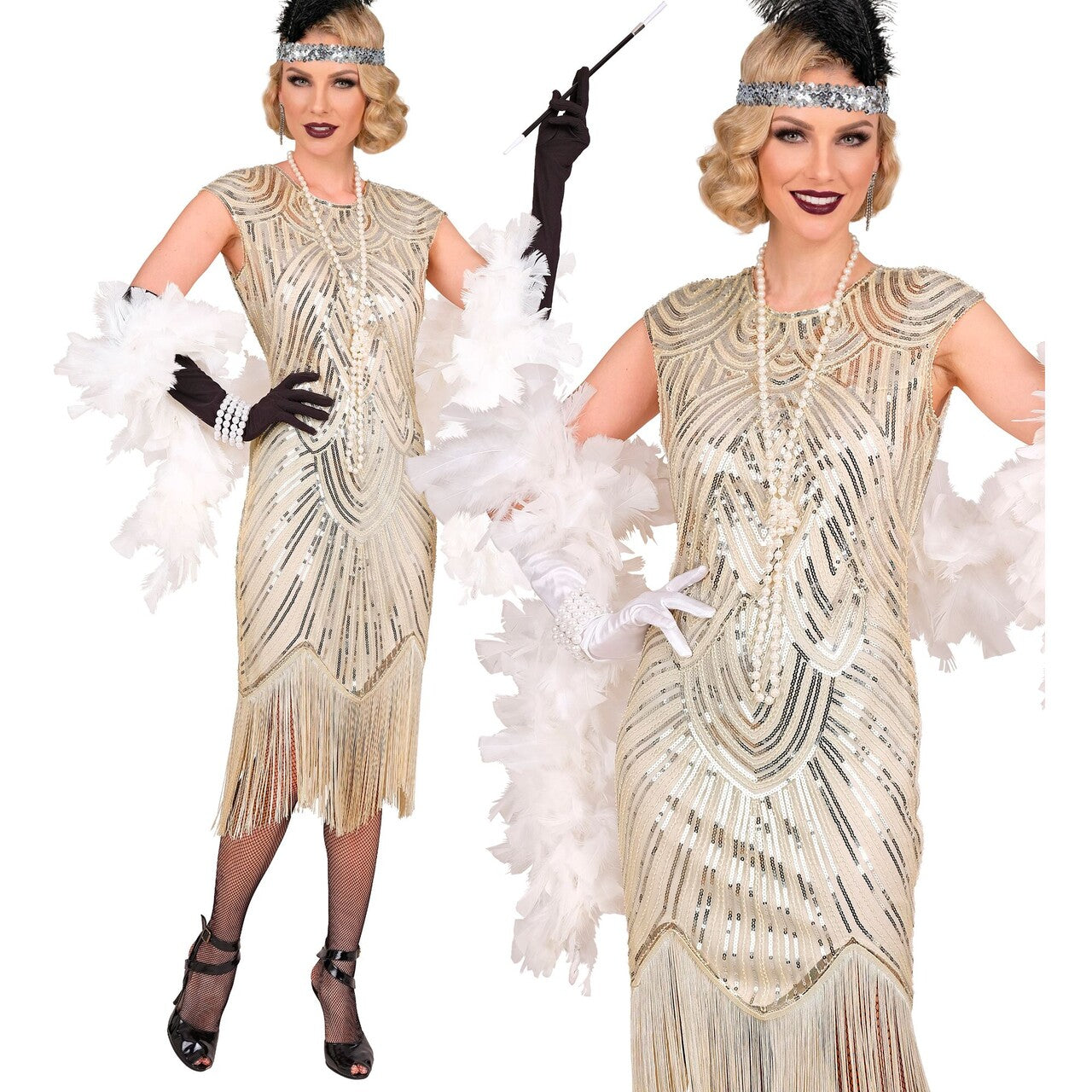 Op deze afbeelding zie je een Kostuums, van het merk Widmann. Roaring 20s Party Miss Gatsby Vrouw Kostuum