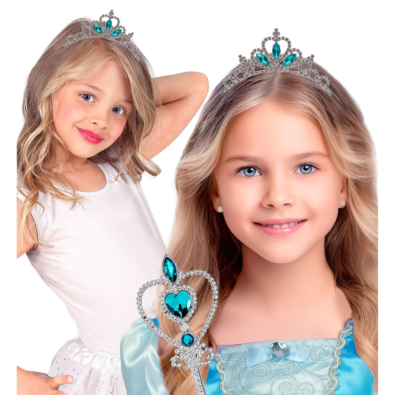 Op deze afbeelding zie je een Accessoires, van het merk Widmann. Blue Ice Princess Kind Tiara