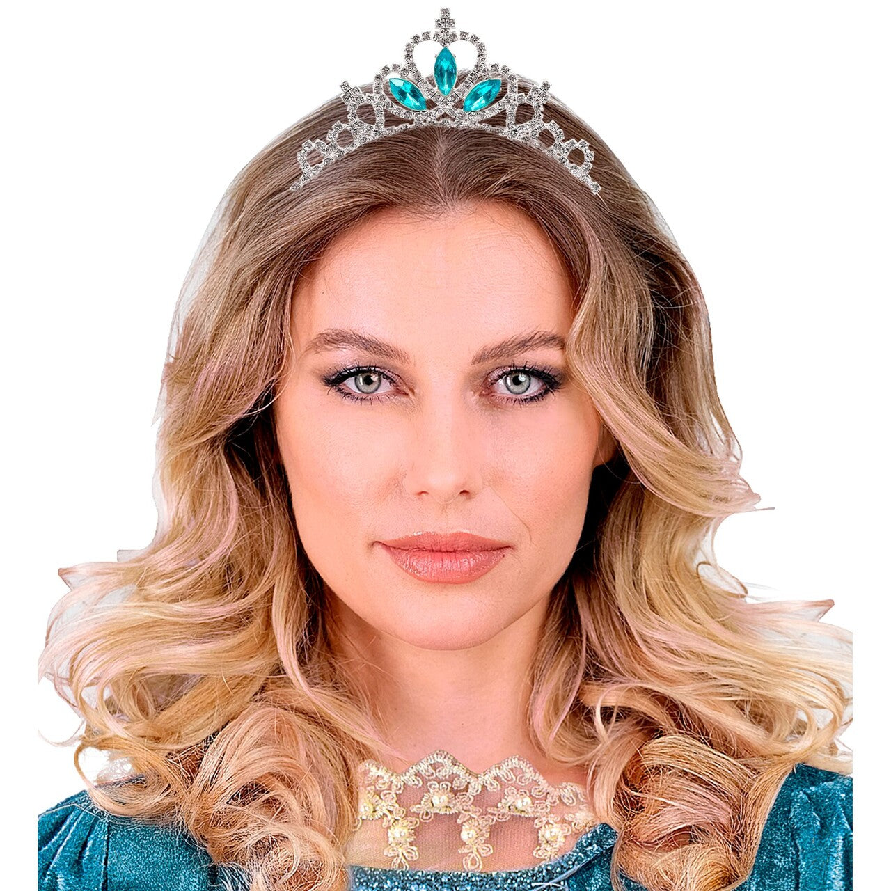 Op deze afbeelding zie je een Accessoires, van het merk Widmann. Blue Ice Princess Kind Tiara