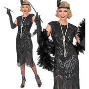 Op deze afbeelding zie je een Kostuums, van het merk Widmann. Roaring 20s Elegant Black Vrouw Kostuum