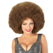 Op deze afbeelding zie je een Accessoires, van het merk Widmann. Soul Diva Pruik, Afro Extra Groot Bruin
