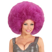 Op deze afbeelding zie je een Accessoires, van het merk Widmann. Soul Diva Pruik, Afro Extra Groot Paars