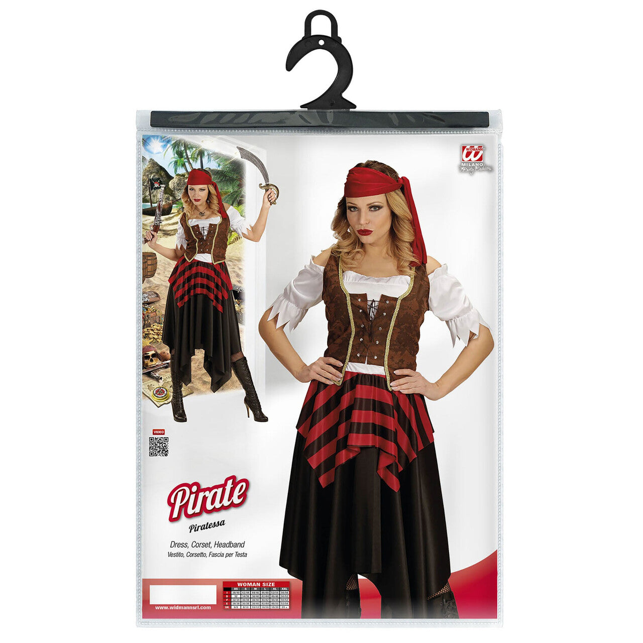 Op deze afbeelding zie je een Kostuums, van het merk Widmann. Hijs De Vlag Pirate Vrouw Kostuum