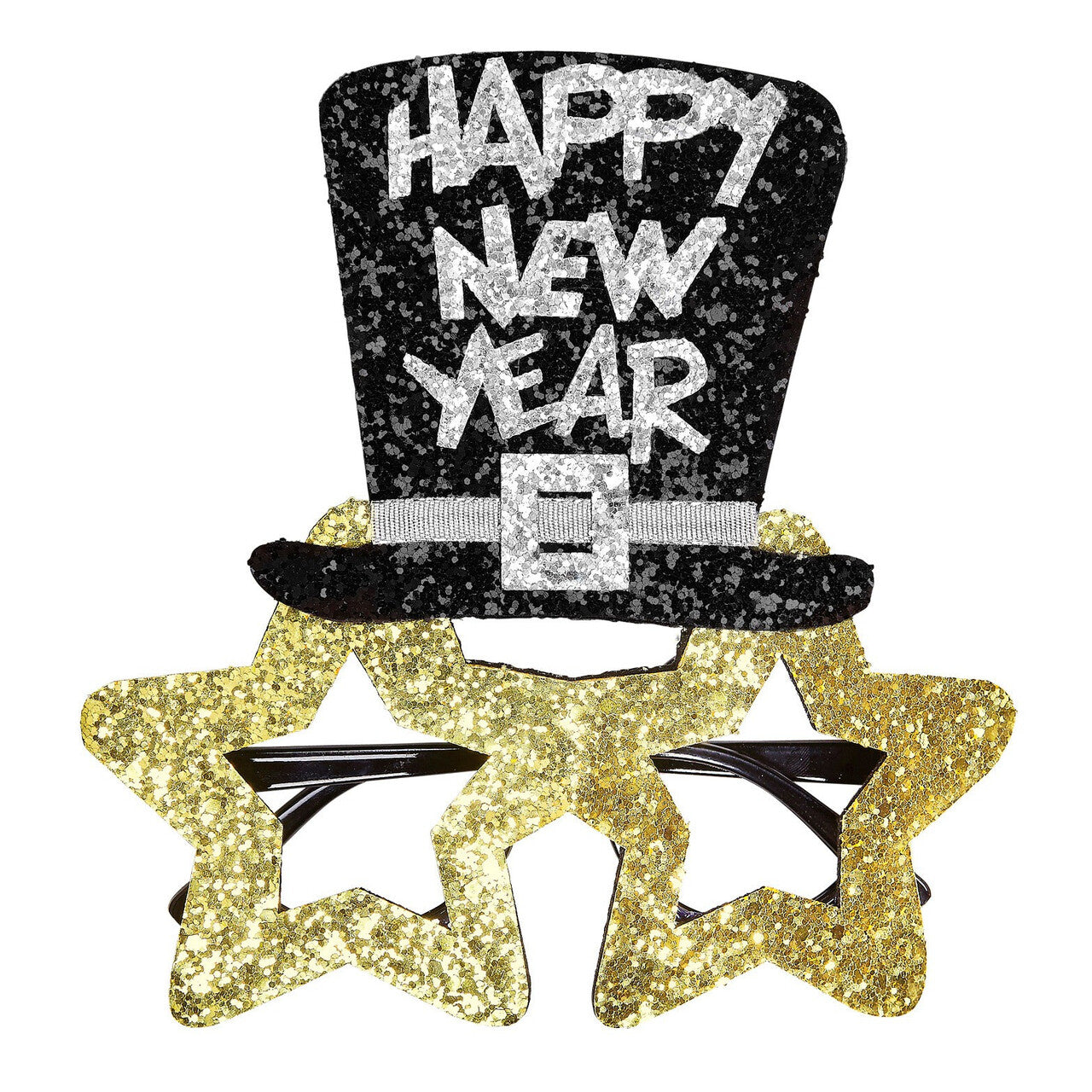 Op deze afbeelding zie je een Accessoires, van het merk Widmann. Spetterende Bril, Happy New Year Goud