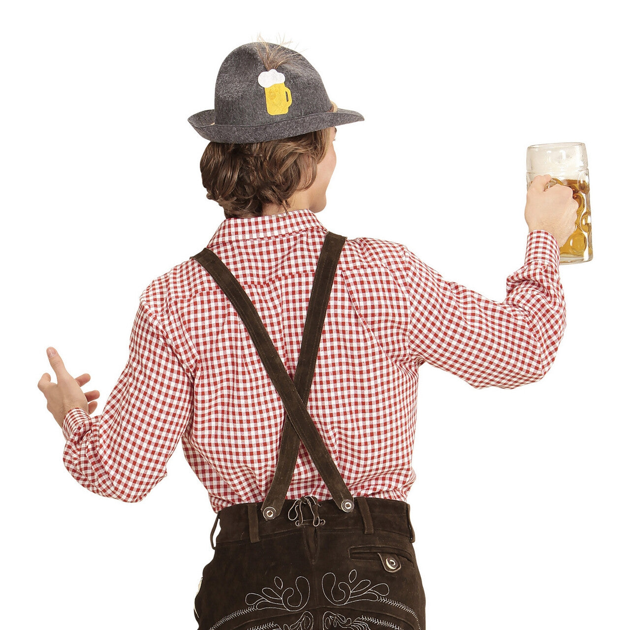 Op deze afbeelding zie je een Kostuums, van het merk Widmann. Heinz Bier Beiers Shirt Rood Man