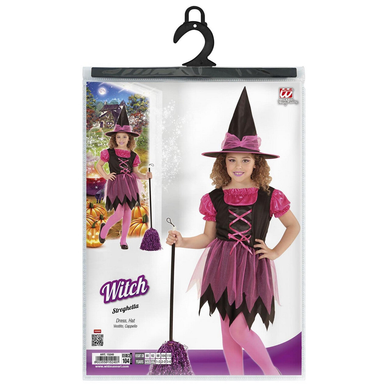 Op deze afbeelding zie je een Kostuums, van het merk Widmann. Pixie Rose Heks Kind Meisje Kostuum