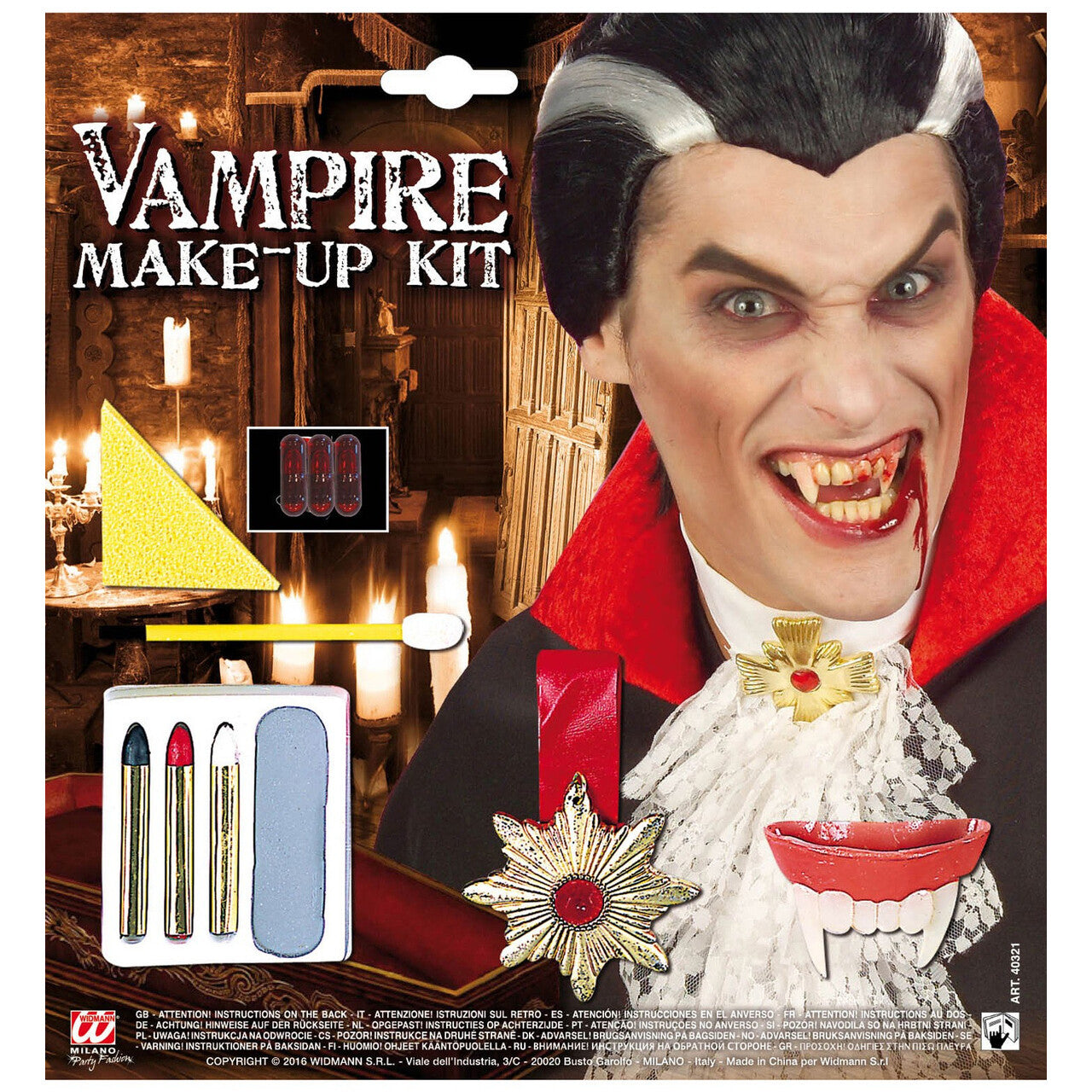 Op deze afbeelding zie je een Accessoires, van het merk Widmann. Make-Up Set Vampier