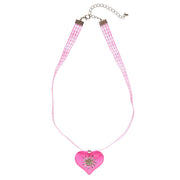 Op deze afbeelding zie je een Accessoires, van het merk Widmann. Hals Ketting Met Roze Hart En Edelweiss