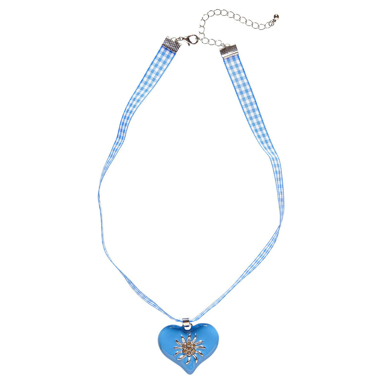 Op deze afbeelding zie je een Accessoires, van het merk Widmann. Hals Ketting Met Azuurblauw Hart En Edelweiss