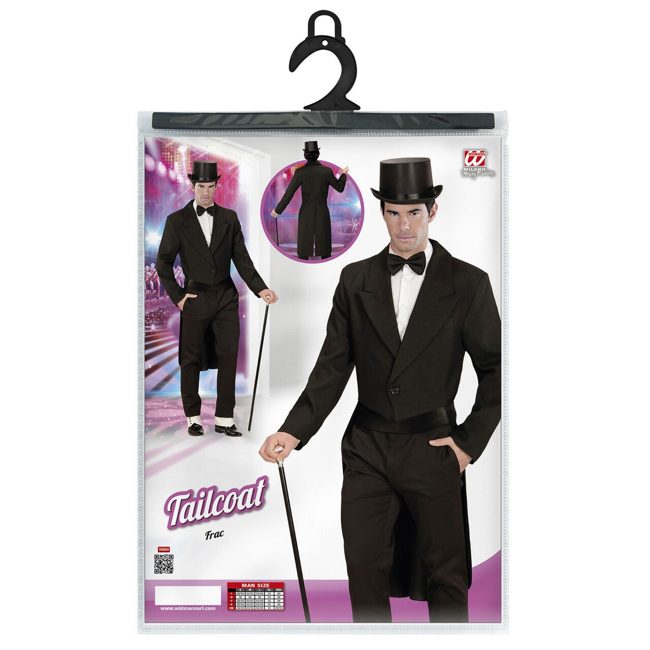 Op deze afbeelding zie je een Kostuums, van het merk Widmann. Showman Zwarte Slipjas