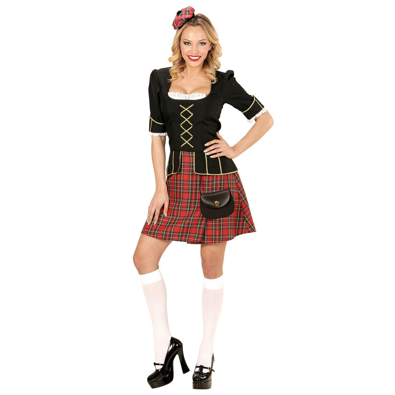 Op deze afbeelding zie je een Kostuums, van het merk Widmann. Tartan Lady Schotse Vrouw Kostuum