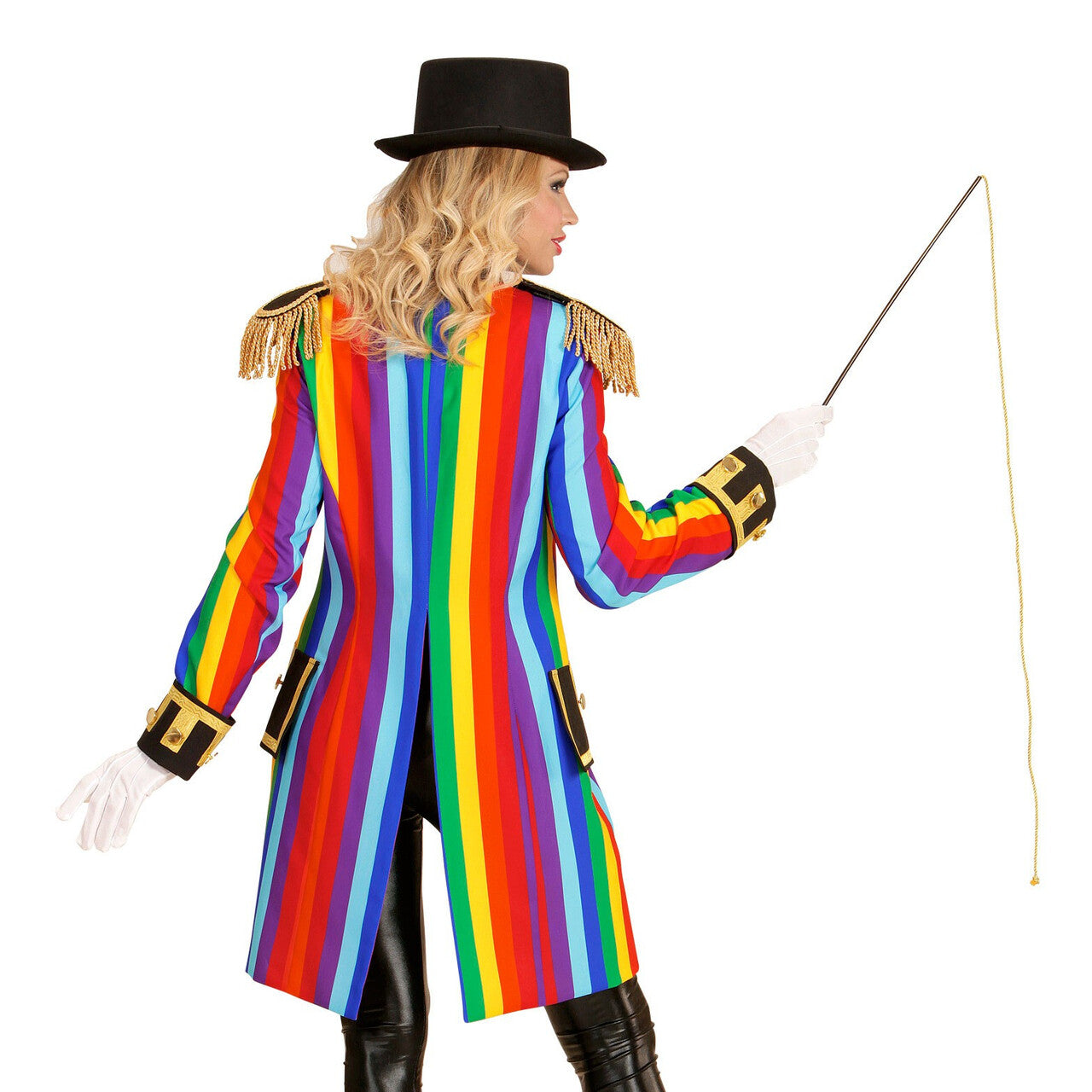 Op deze afbeelding zie je een Kostuums, van het merk Widmann. Multicolor Frackjas Regenboog Vrouw