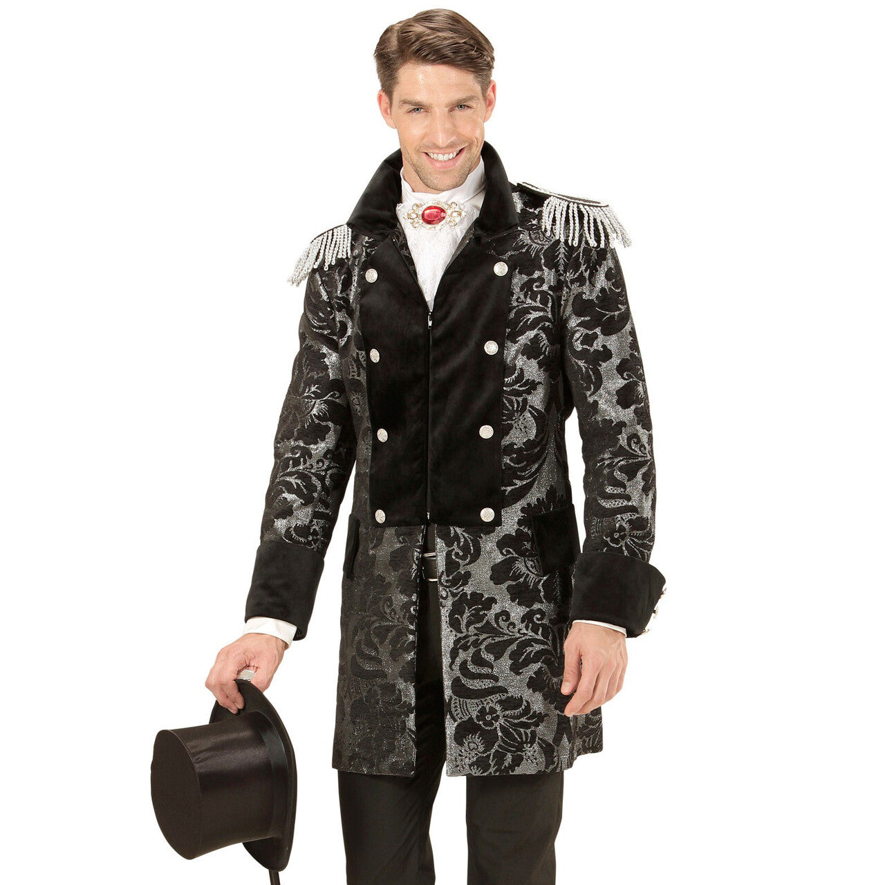 Op deze afbeelding zie je een Kostuums, van het merk Widmann. Royale Paradejas Zilver Man
