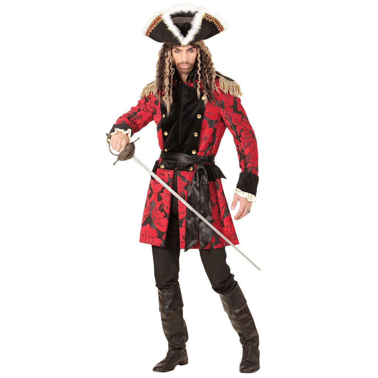 Op deze afbeelding zie je een Kostuums, van het merk Widmann. Royale Paradejas Rood Man
