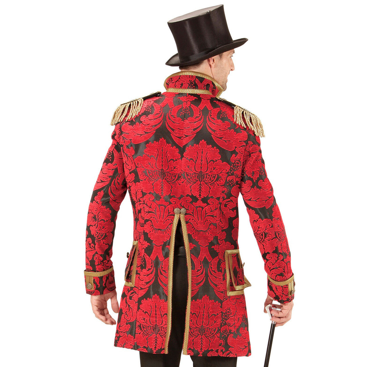 Op deze afbeelding zie je een Kostuums, van het merk Widmann. Royale Frackjas Parade Rood Man