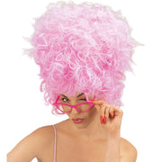 Op deze afbeelding zie je een Accessoires, van het merk Widmann. Maffe Pruik, Priscilla Roze