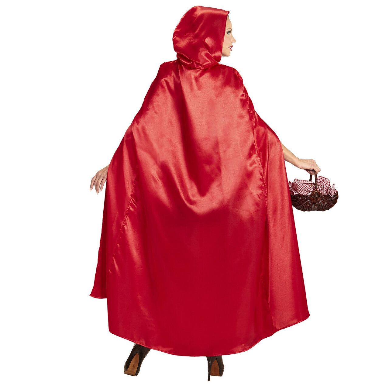 Op deze afbeelding zie je een Kostuums, van het merk Widmann. Glimmend Roodkapje Vrouw Kostuum