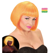 Op deze afbeelding zie je een Accessoires, van het merk Widmann. Bob Pruik, Valentina Neon Oranje / Geel Mix