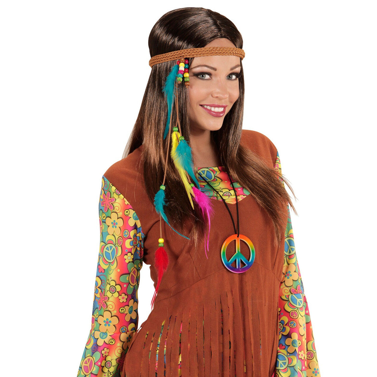 Op deze afbeelding zie je een Accessoires, van het merk Widmann. Traditionele Ketting Hippie Regenboog