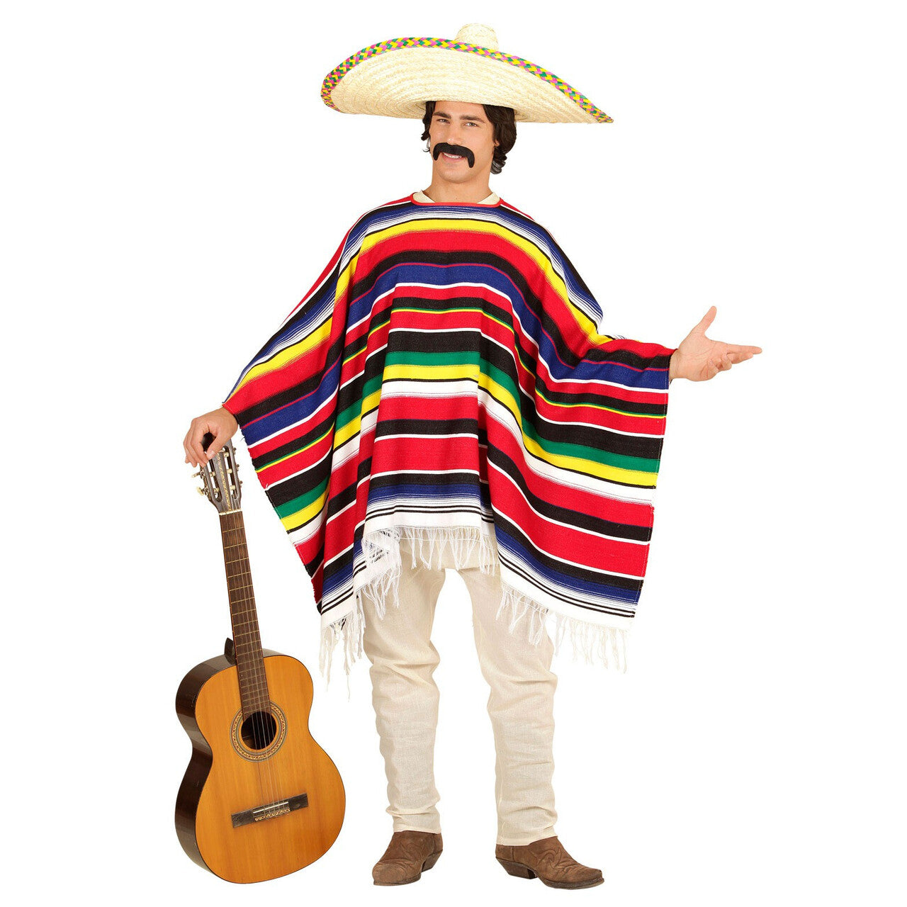 Op deze afbeelding zie je een Accessoires, van het merk Widmann. Orale Hombre Mexicaanse Poncho
