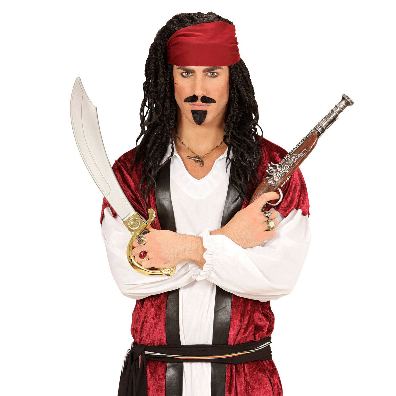 Op deze afbeelding zie je een Accessoires, van het merk Widmann. Swashbuckler Piraten Pistool Antiek