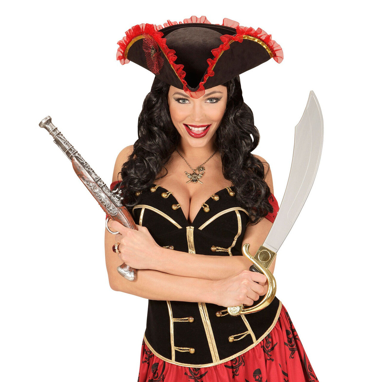 Op deze afbeelding zie je een Accessoires, van het merk Widmann. Swashbuckler Piraten Pistool Antiek