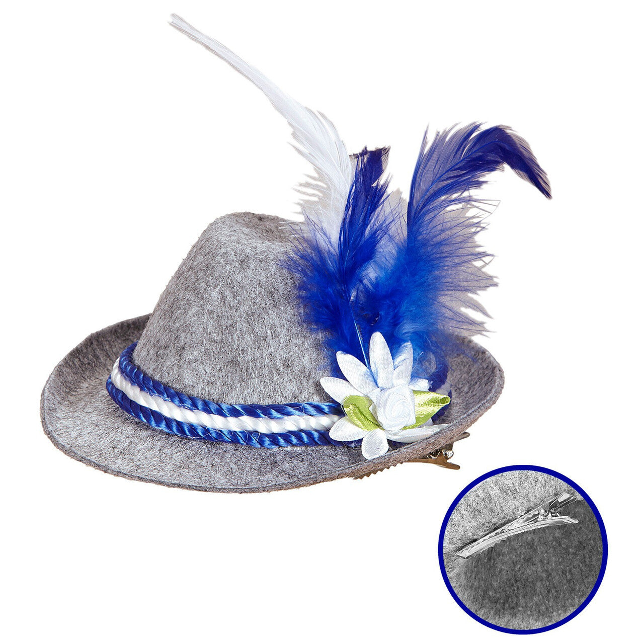 Op deze afbeelding zie je een Accessoires, van het merk Widmann. Oktoberfest Dames Mini Beierse Fedora, Blauw