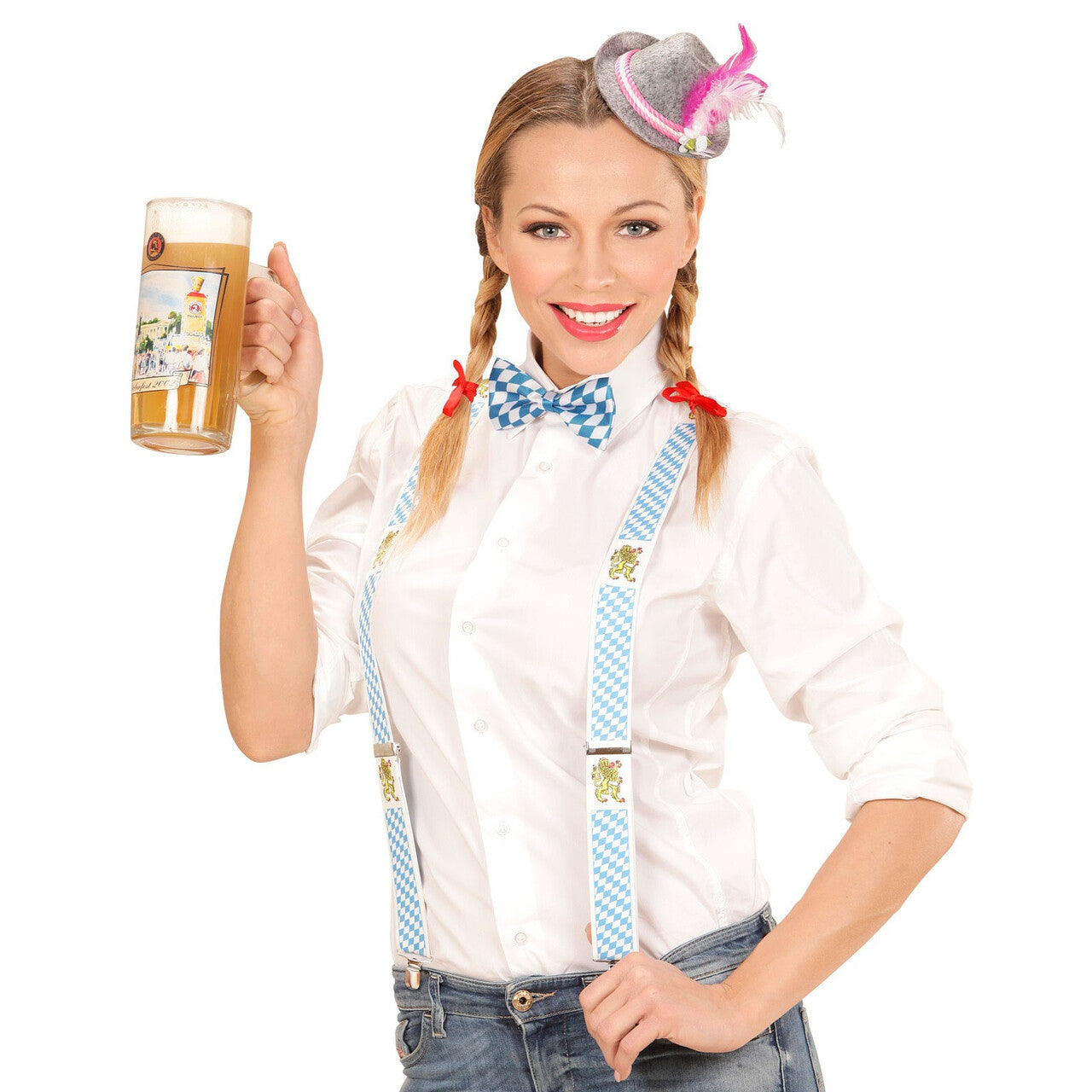 Op deze afbeelding zie je een Accessoires, van het merk Widmann. Oktoberfest Dames Mini Beierse Fedora, Roze