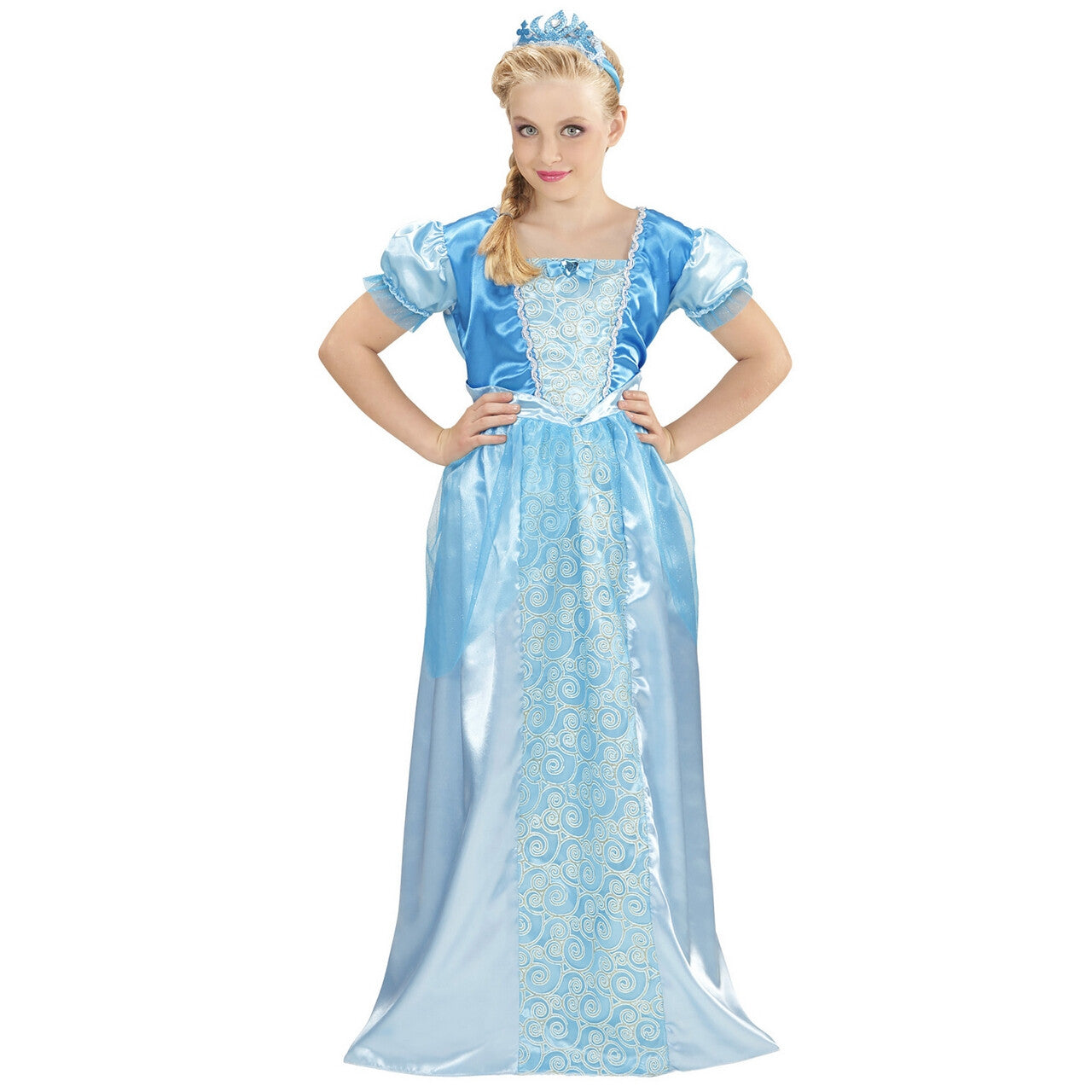 Op deze afbeelding zie je een Kostuums, van het merk Widmann. Blauwe Sneeuwprinses Meisje Kostuum