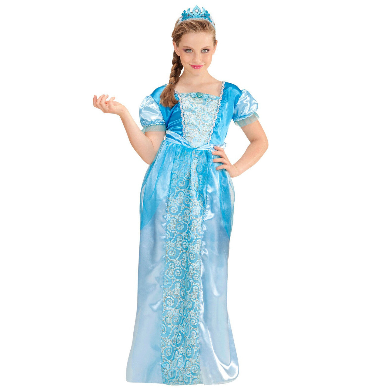 Op deze afbeelding zie je een Kostuums, van het merk Widmann. Blauwe Sneeuwprinses Meisje Kostuum