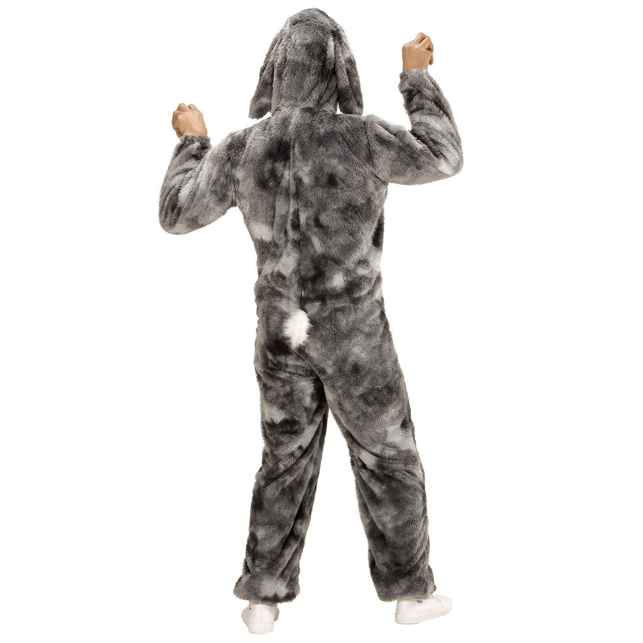 Op deze afbeelding zie je een Kostuums, van het merk Widmann. Dieren Onesie Pluche Konijn Grijs Kostuum