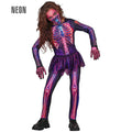 Freaky Neon Galaxy Skelet Meisje Kostuum
