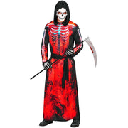 Op deze afbeelding zie je een Kostuums, van het merk Widmann. Flames And Fire Grim Reaper Man Kostuum