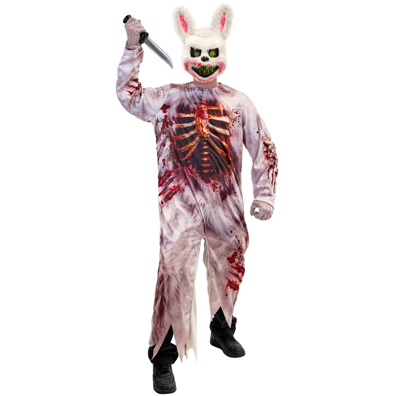 Op deze afbeelding zie je een Kostuums, van het merk Widmann. Killer Revenge Rabbit Man Kostuum