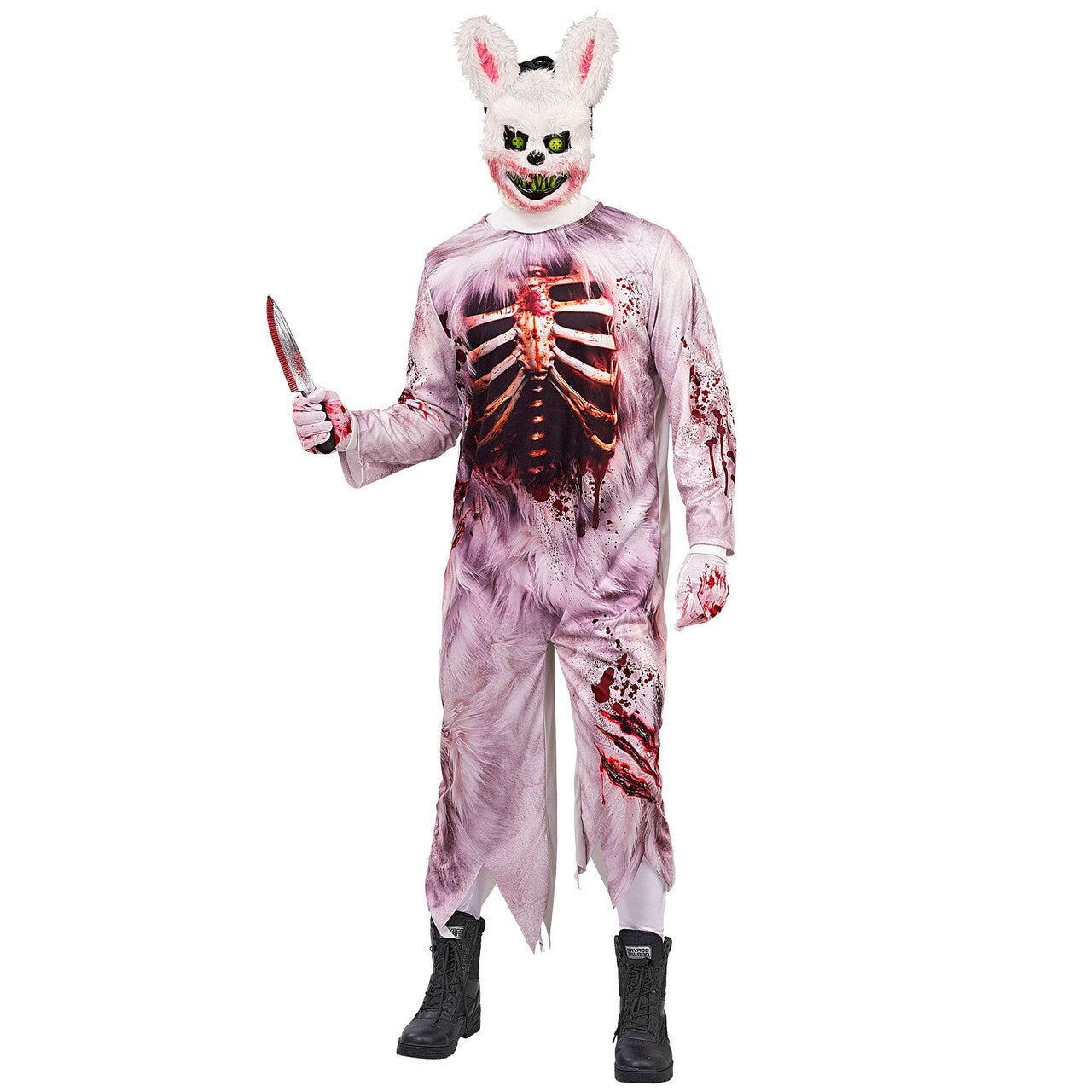 Op deze afbeelding zie je een Kostuums, van het merk Widmann. Killer Revenge Rabbit Man Kostuum