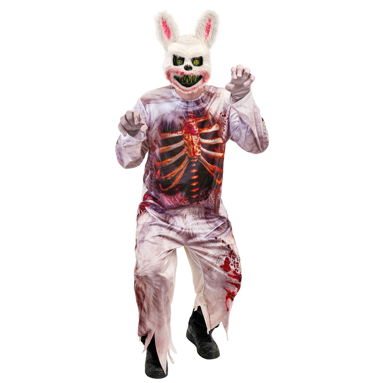 Op deze afbeelding zie je een Kostuums, van het merk Widmann. Killer Revenge Rabbit Man Kostuum