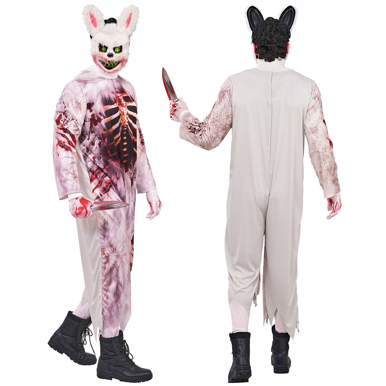 Op deze afbeelding zie je een Kostuums, van het merk Widmann. Killer Revenge Rabbit Man Kostuum