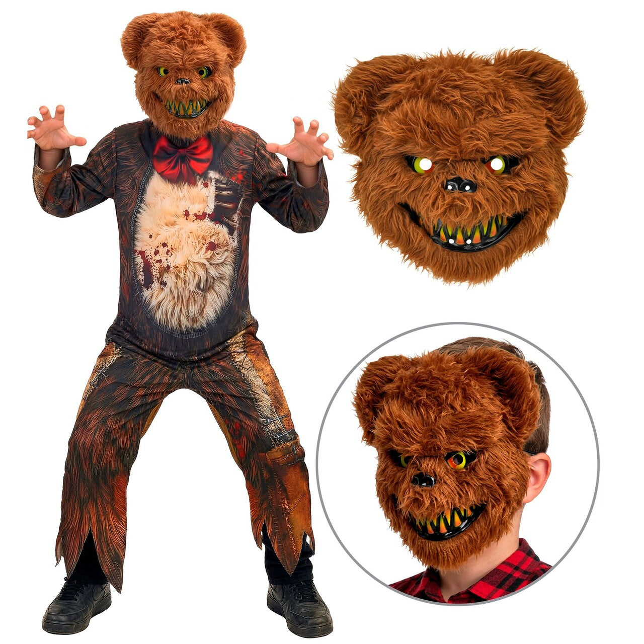 Op deze afbeelding zie je een Kostuums, van het merk Widmann. Evil Teddy The Bear Kind Kostuum