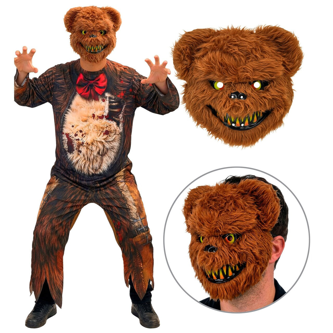 Op deze afbeelding zie je een Kostuums, van het merk Widmann. Killer Bear Zombie Man Kostuum