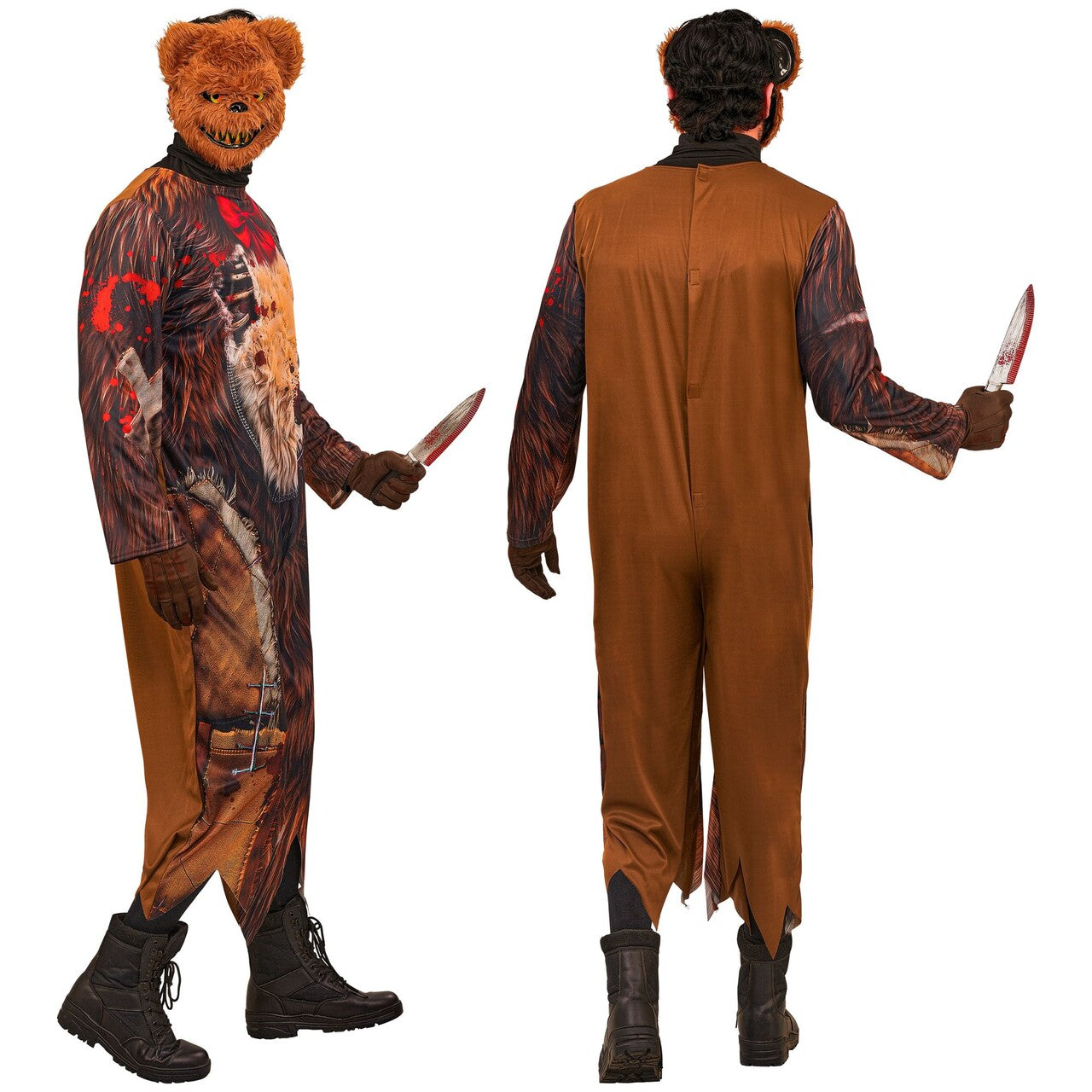 Op deze afbeelding zie je een Kostuums, van het merk Widmann. Killer Bear Zombie Man Kostuum