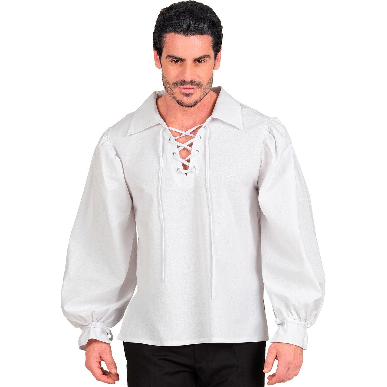 Op deze afbeelding zie je een Kostuums, van het merk Widmann. Wit Shirt Middeleeuwen Of Piraat Man